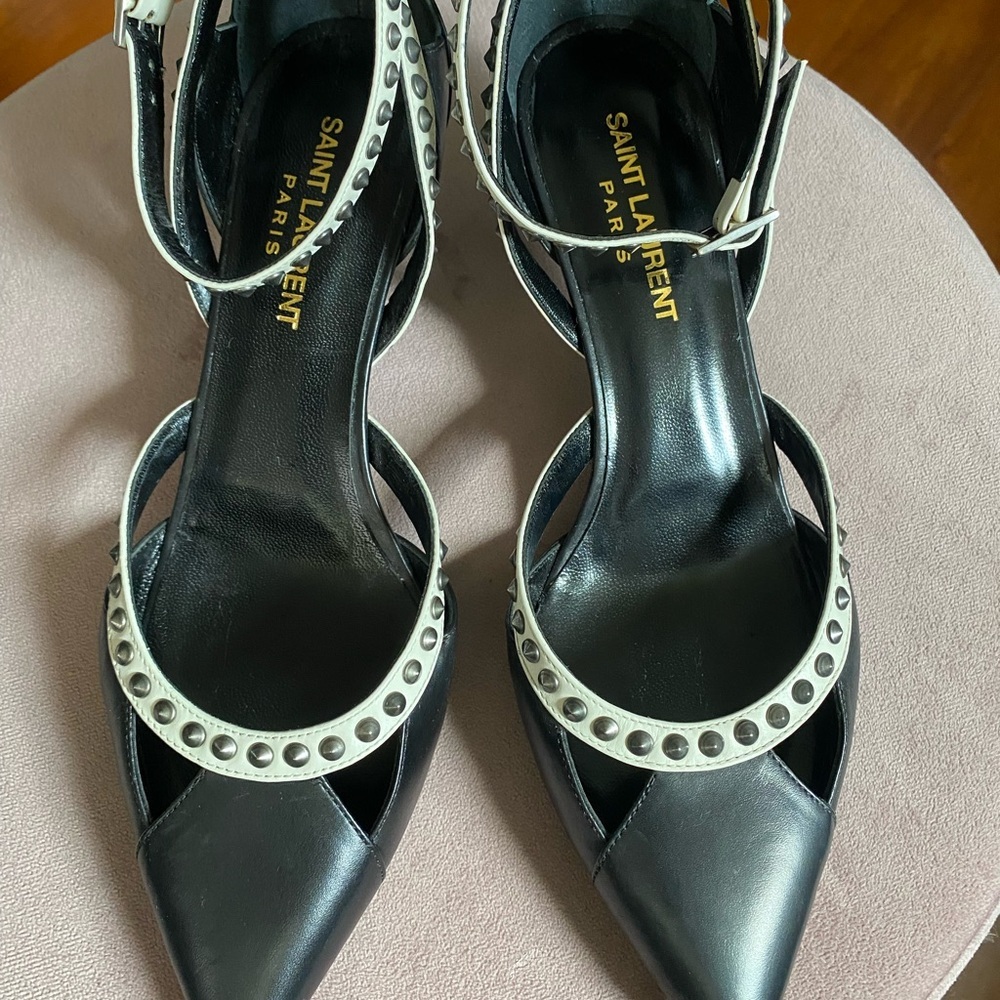 Saint Laurent studded Mary Jane pumps